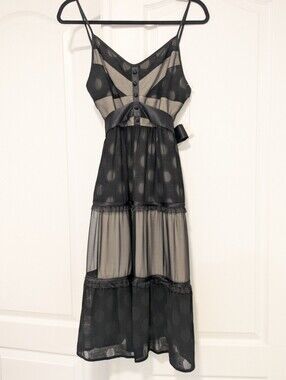 NWT Walter Baker Black Polka Dot  Dress